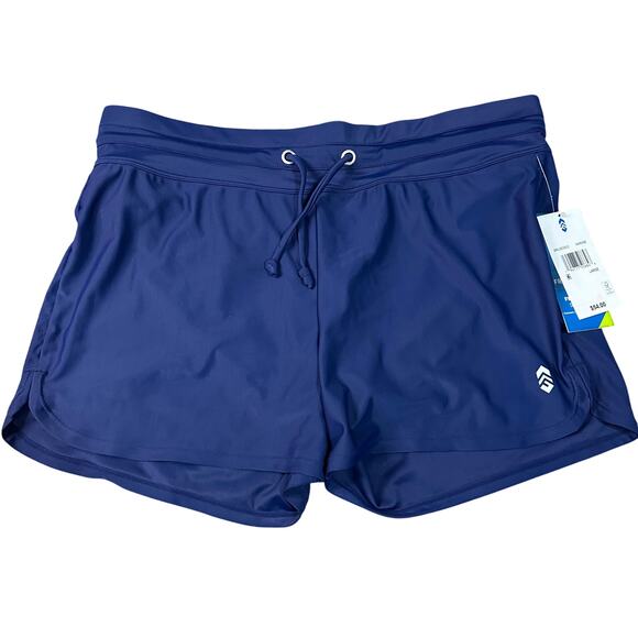 FREE COUNTRY Women's Drawstring Swim Short Size L In Marine - Picture 1 of 11